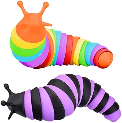 צעצוע של Slug Slug 2 PCS - צעצועי סלאג סליג 'חושי לפעוטות, ילדים, מבוגרים - צעצועים חושיים חמודים 3D חמודים | עזור להקל